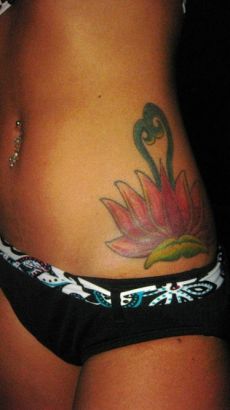 Flower Stomach Tattoo Design